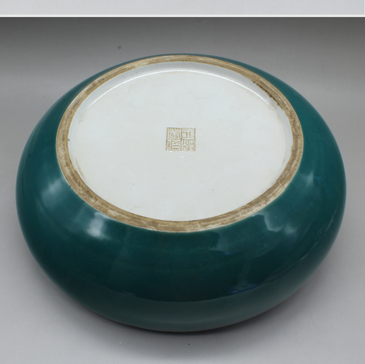 景德鎮(zhèn)·清光緒名家雕刻綠釉水盂(一)