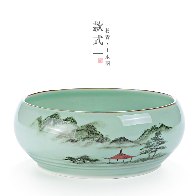 細柔堅致的天青陶瓷水盂