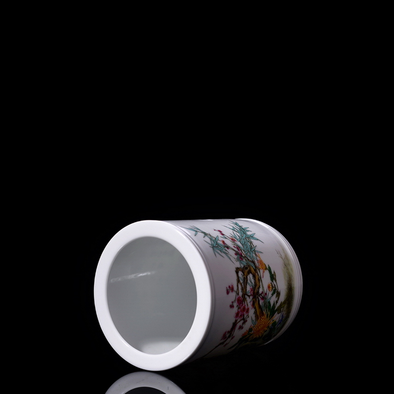 四君雅聚圖——筆筒