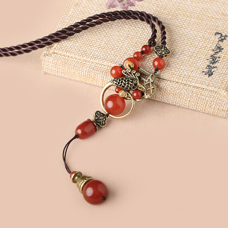 匠心啟航閱讀紅瑪瑙吊墜