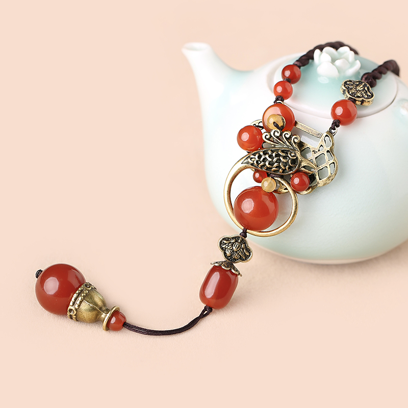 匠心啟航閱讀紅瑪瑙吊墜