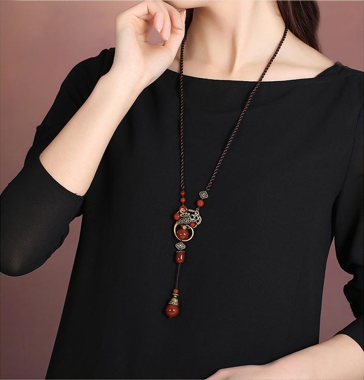 匠心啟航閱讀紅瑪瑙吊墜