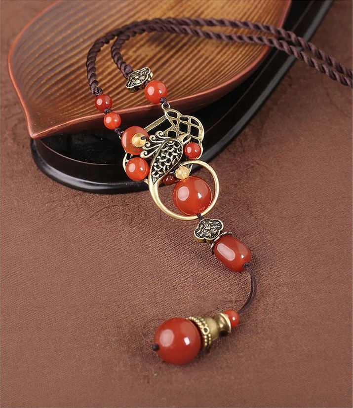 匠心啟航閱讀紅瑪瑙吊墜