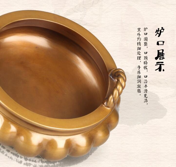 純銅香爐，索耳橘囊爐精銅香爐