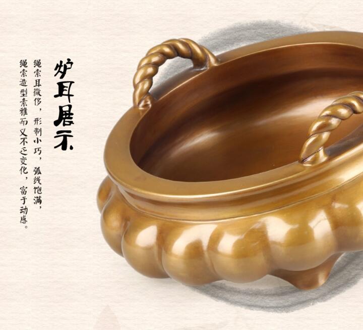 純銅香爐，索耳橘囊爐精銅香爐