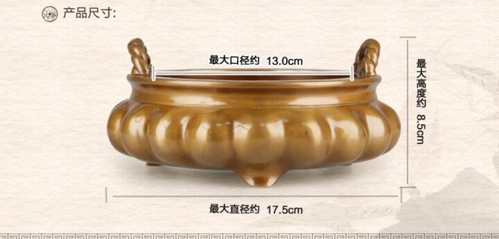 純銅香爐，索耳橘囊爐精銅香爐