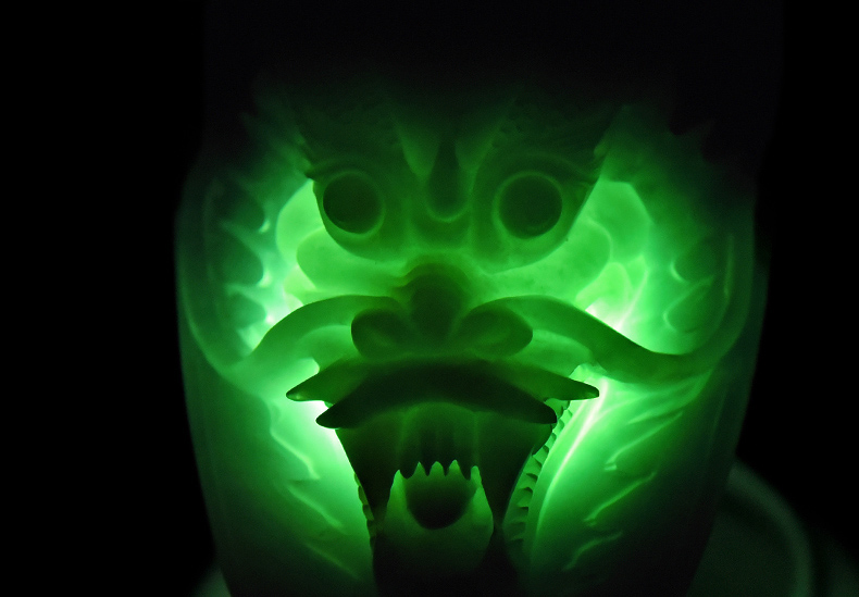 果敢翡翠，藍(lán)水翡翠龍牌玉器