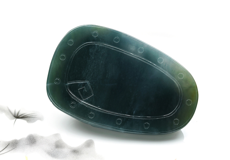 果敢翡翠，藍(lán)水翡翠龍牌玉器