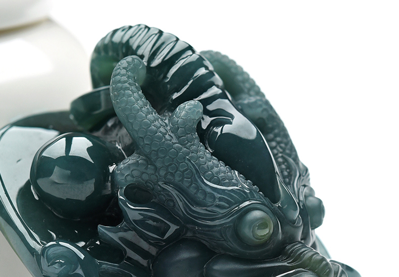 果敢翡翠，藍(lán)水翡翠龍牌玉器