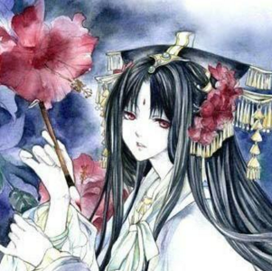 水墨古風淡雅女子頭像