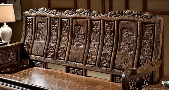 紅木實(shí)木家具，雞翅木山水萬(wàn)字沙發(fā)