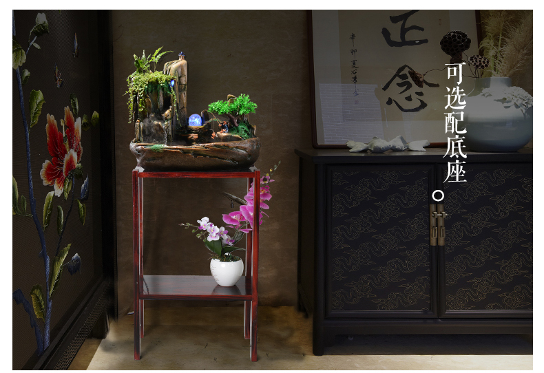 假山流水噴泉，招財(cái)假山噴泉流水盆景