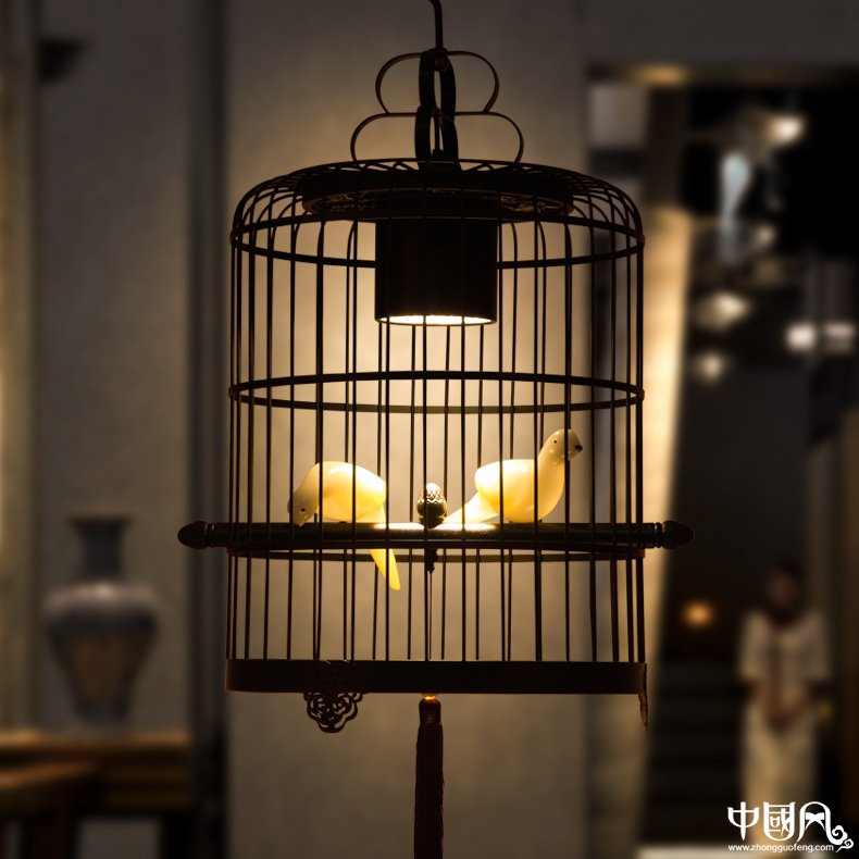 新中式鳥籠吊燈鳥籠燈，匠心啟航閱讀十足