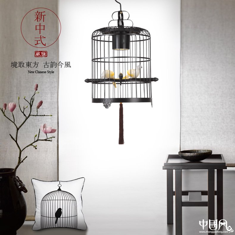 新中式鳥籠吊燈鳥籠燈，匠心啟航閱讀十足