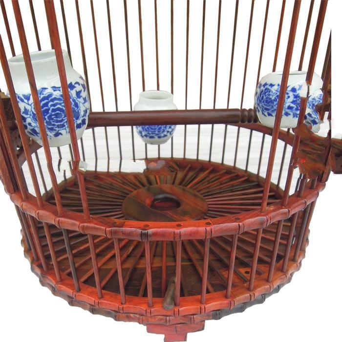 紅木紅酸枝平頂畫眉鳥籠子