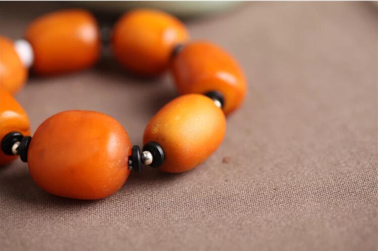 匠心啟航閱讀天然琥珀老蜜蠟手串