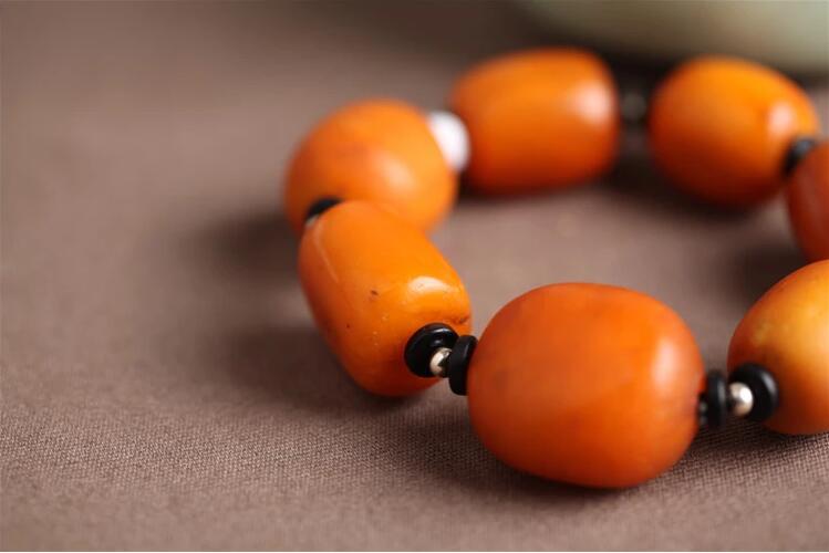 匠心啟航閱讀天然琥珀老蜜蠟手串