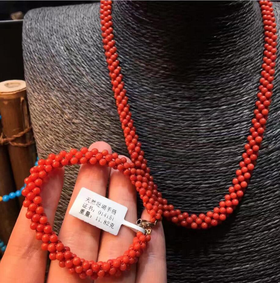 無合成無染色珊瑚手鏈項鏈