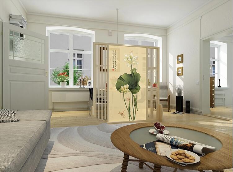 簡約現(xiàn)代中式屏風隔斷客廳玄關(guān)