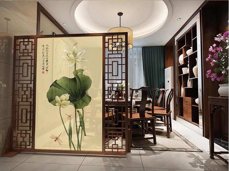 簡約現(xiàn)代中式屏風隔斷客廳玄關(guān)