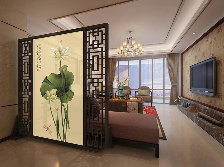 簡約現(xiàn)代中式屏風隔斷客廳玄關(guān)
