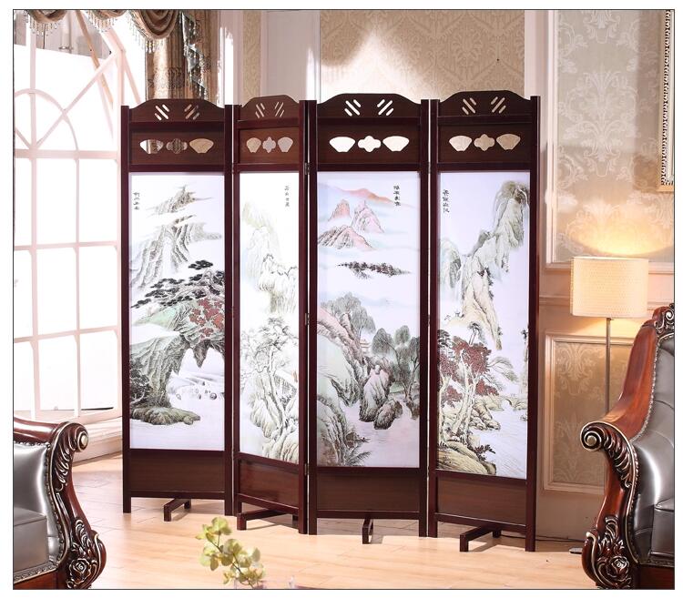 古典實木屏風(fēng)匠心啟航閱讀山屏風(fēng)隔斷