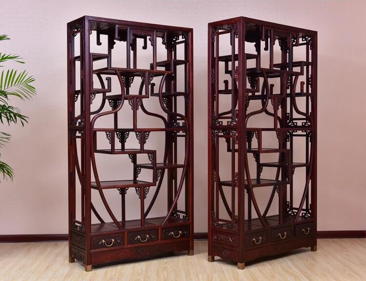 老撾大紅酸枝博古架多寶閣