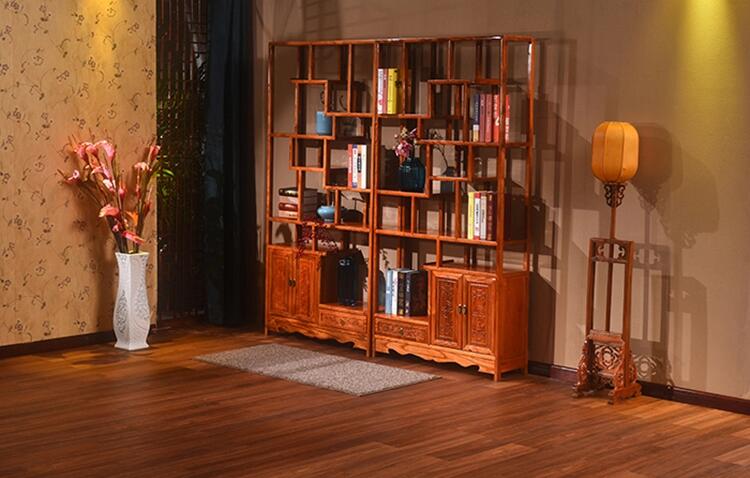 中式實(shí)木博古架