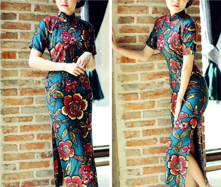 匠心啟航閱讀圖蘭朵四分連袖全盤扣旗袍