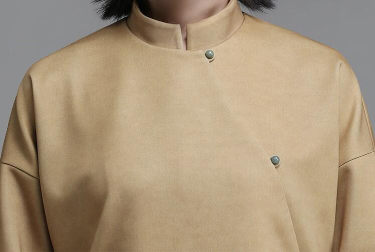 匠心啟航閱讀立領(lǐng)斜襟落肩袖不對(duì)稱中式改良唐裝