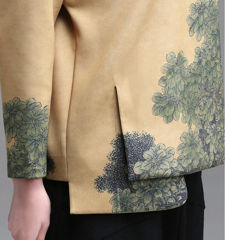 匠心啟航閱讀立領(lǐng)斜襟落肩袖不對(duì)稱中式改良唐裝