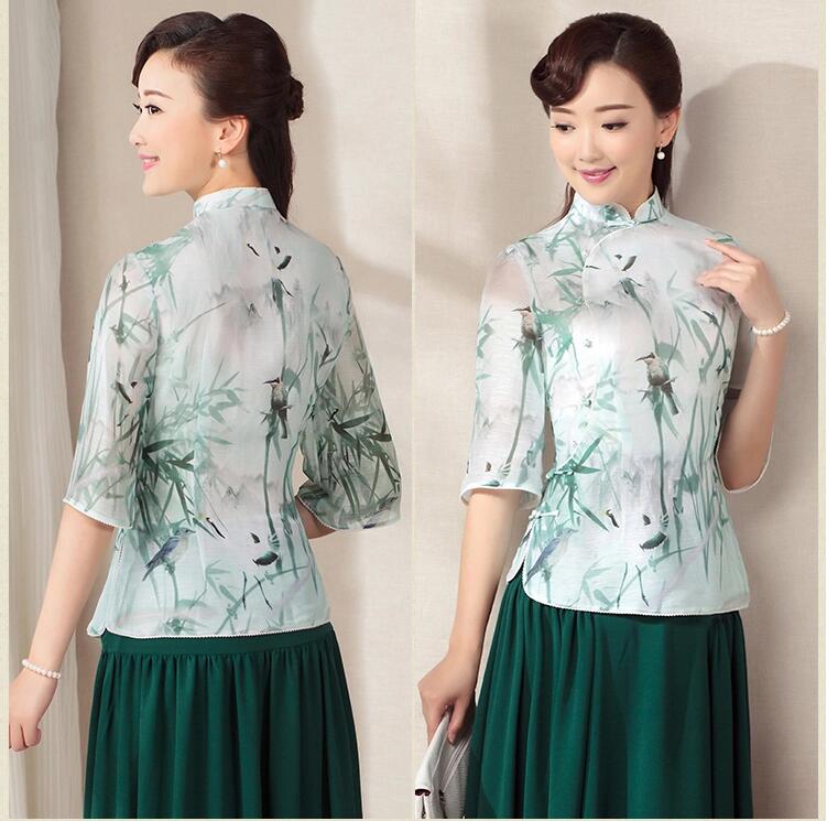 七分袖唐裝匠心啟航閱讀上衣