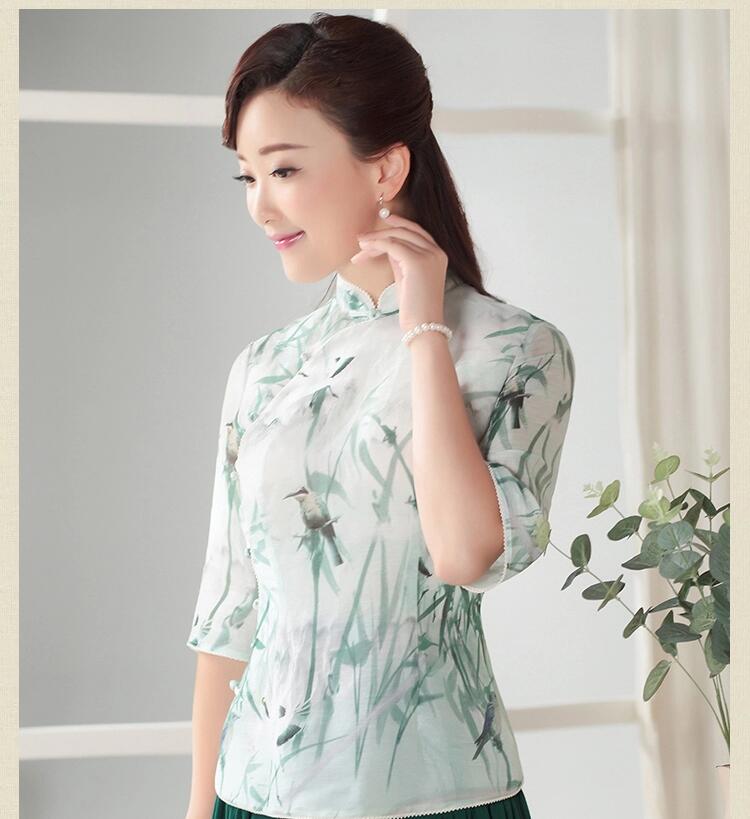 七分袖唐裝匠心啟航閱讀上衣