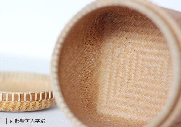 匠心啟航閱讀手工編織收納篚簍竹編