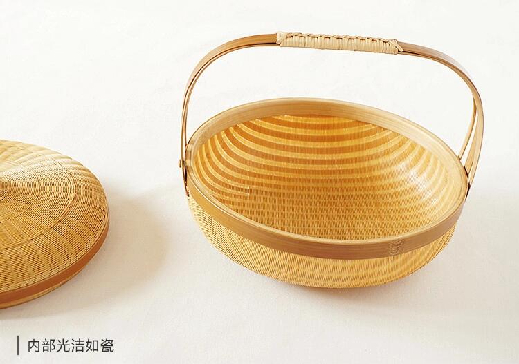 竹編制品匠心啟航閱讀茶點(diǎn)收納簞籃