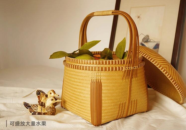 匠心啟航閱讀竹編收藏品手工竹籃