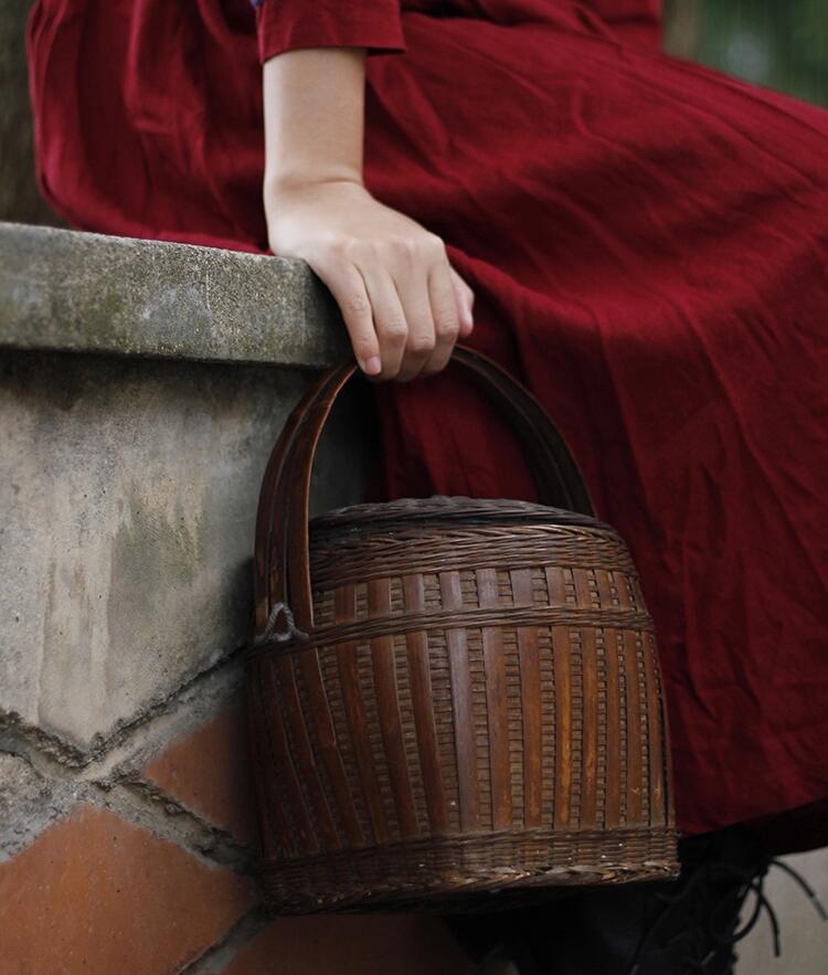 匠心啟航閱讀竹編提籃