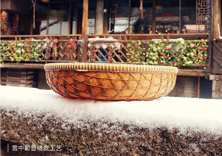 匠心啟航閱讀家用竹編零食收納竹匾