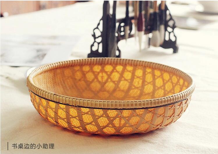 匠心啟航閱讀家用竹編零食收納竹匾
