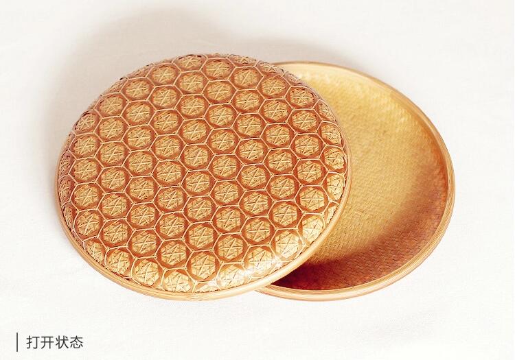 匠心啟航閱讀家用竹編茶點(diǎn)收納雪花簞