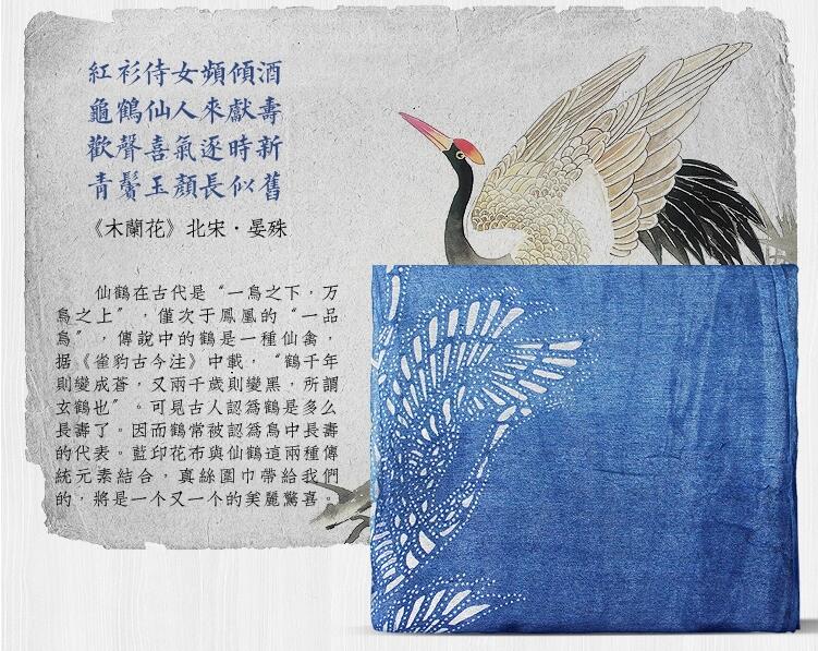 藍印花布民族圍巾