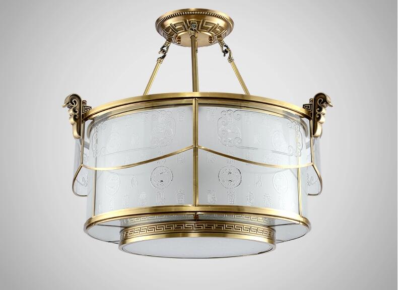 中式吸頂燈全銅餐廳燈具