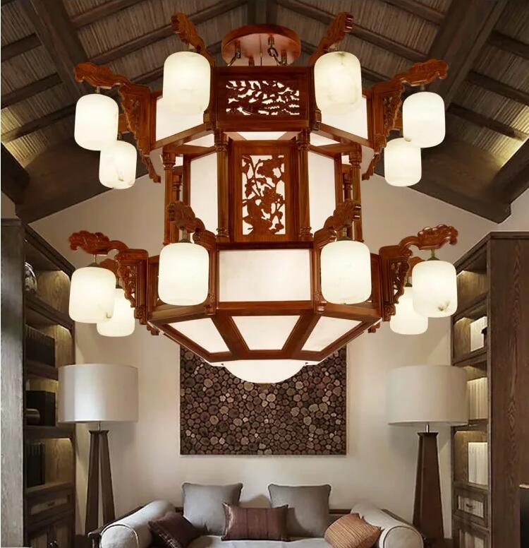 中式花梨木大吊燈燈具