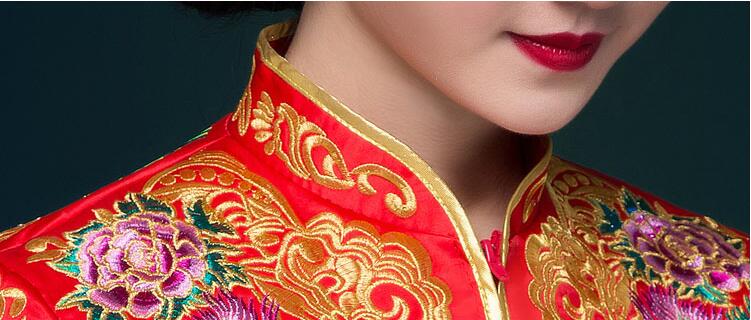 匠心啟航閱讀刺繡錦緞復(fù)古嫁衣中式禮服