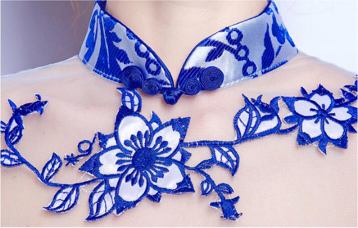 匠心啟航閱讀青花瓷魚尾旗袍中式禮服