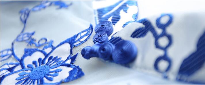 匠心啟航閱讀青花瓷魚尾旗袍中式禮服