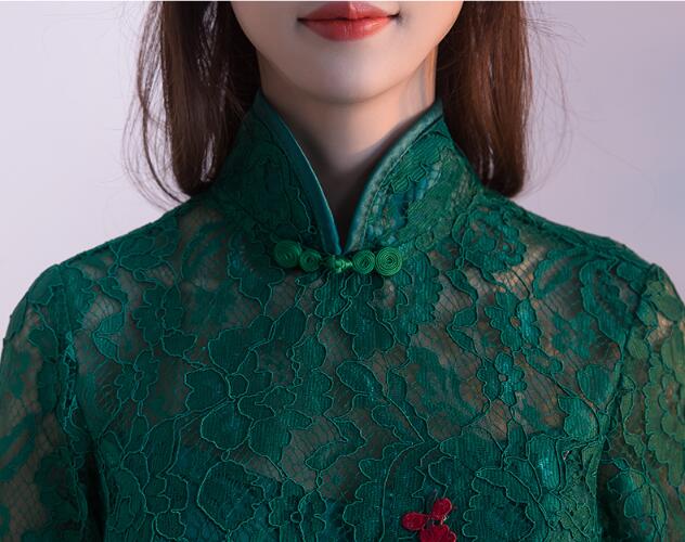 匠心啟航閱讀盤扣蘇繡印花中式禮服