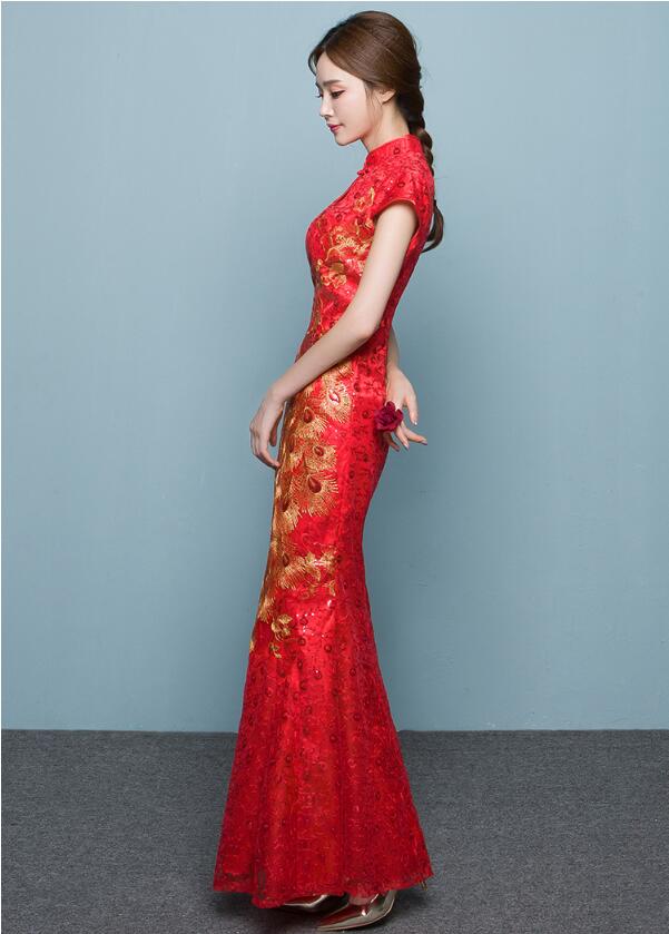 性感魚尾刺繡匠心啟航閱讀嫁衣中式禮服