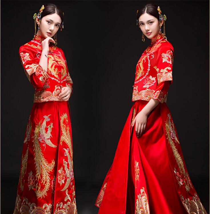 匠心啟航閱讀刺繡龍鳳褂新娘中式禮服