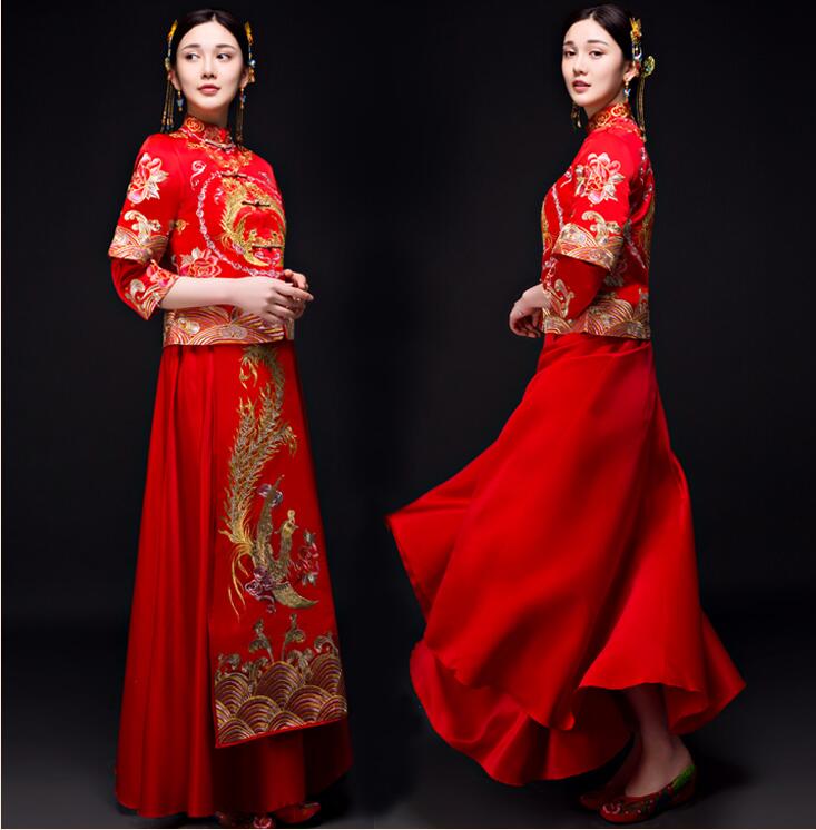 匠心啟航閱讀刺繡龍鳳褂新娘中式禮服